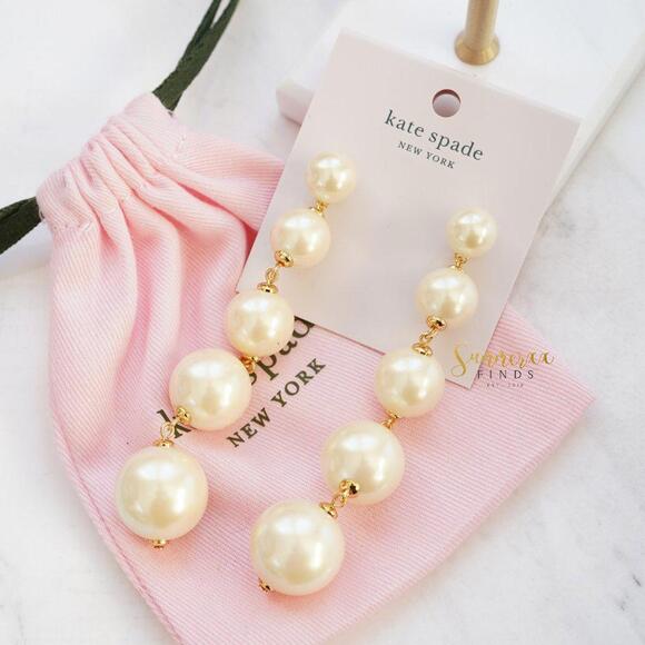 kate spade Jewelry - Kate Spade Girls in Pearls Linear Earrings